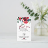 Rustige rode florale logo dank u visitekaartje (Staand voorkant)