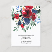 Rustige rode florale logo juwelen die ketting verd visitekaartje (Achterkant)