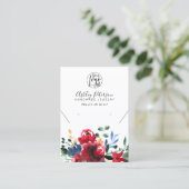Rustige rode florale logo juwelen die ketting verd visitekaartje (Staand voorkant)