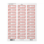 Rustige rode geruite kerst retouradres etiket (Full Sheet)