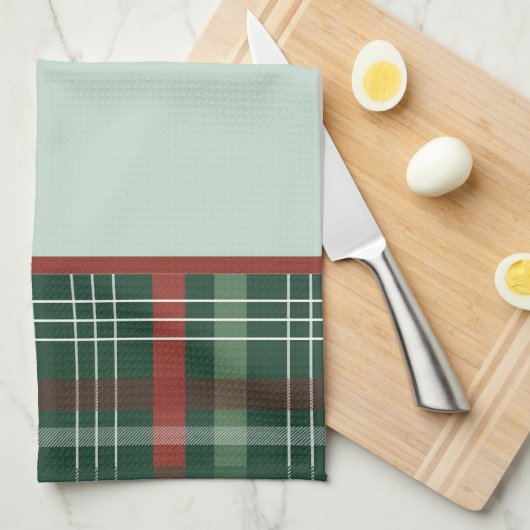 Rustige Rode & Groene Buffalo Plaid Stijlvolle Ker Theedoek (Quarter Fold)