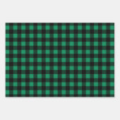 Rustige rode groene en zwarte buffelkerst inpakpapier vel (Voorkant 3)