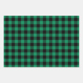 Rustige rode groene en zwarte buffelkerst inpakpapier vel (Voorkant 3)