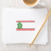 Rustige rode, groene stekelboom, blanco kerstmis etiket (Insitu)