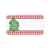 Rustige rode, groene stekelboom, blanco kerstmis etiket (Voorkant)