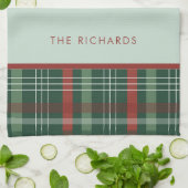 Rustige Rode & Groene Stijlvolle Buffalo Plaid Ker Theedoek (Gevouwen)