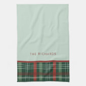 Rustige Rode & Groene Stijlvolle Buffalo Plaid Ker Theedoek (Verticaal)
