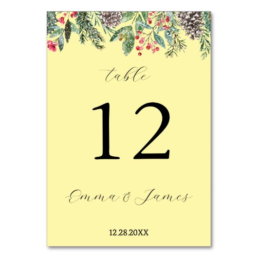 Rustige rode hulst en dennenappel kaart (Voorkant)