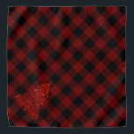Rustige rode kerstboom Modern Buffalo Pset Bandana<br><div class="desc">Dit is het seizoen om te decoreren! Rijke en levendige criticus rode feestelijke feestelijke vormgeving met flitsachtige, dunne, metalen kerstboomglitter met een frisse verfsplaat op de roodbruine Buffalo-geklede rode en zwarte lumberjack, gerookte gingham. Eenvoudige DIY home makeover decor room facelift! Voor andere kleuren of passende producten, bezoek JustFharryn @ Zazzle.com...</div>