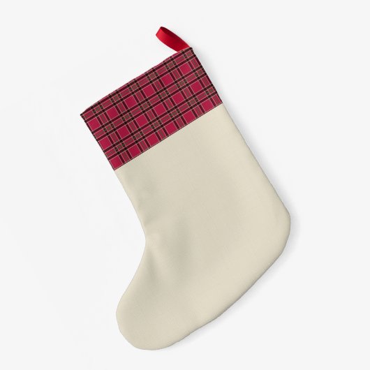 Rustige rode kerstmonogram Pset Stocking Kleine Kerstsok (Achterkant (Hangend))