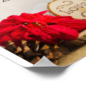 Rustige Rode Poinsettia Bos Winterhuwelijk Poster (Hoek)
