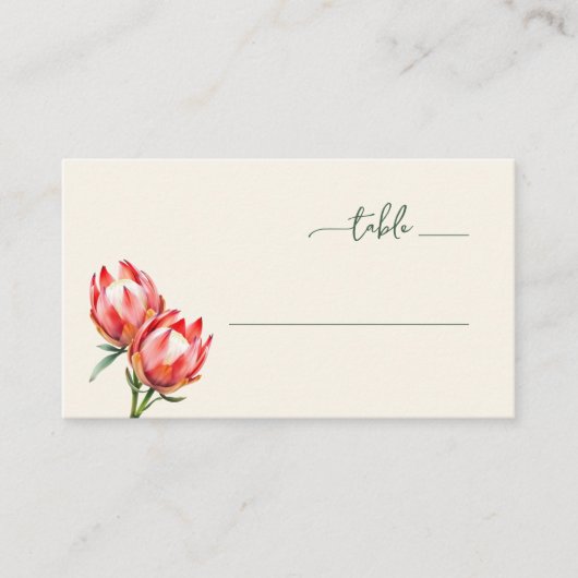 Rustige rode protea bloemillustratie plaatskaartje (Voorkant)