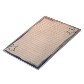 Rustige rode, rode, rode, zwarte rand aan de rand  notitieblok (Schuin)