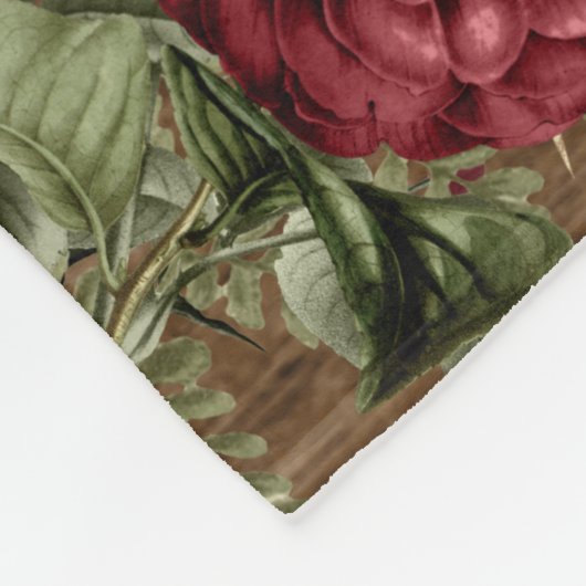 Rustige rode rozen gouden Lijsten op maat Fleece Deken (Hoek)
