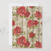 Rustige rode rozen Housewarming Invitation Lace Wo Kaart (Achterkant)