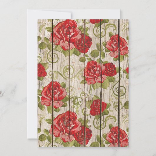 Rustige rode rozen Housewarming Invitation Lace Wo Kaart (Achterkant)