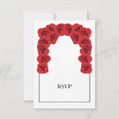 Rustige rode rozen maaltijdopties RSVP-Kaarten RSVP Kaartje (Achterkant)