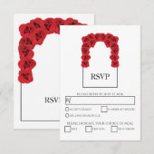 Rustige rode rozen maaltijdopties RSVP-Kaarten RSVP Kaartje (Voorkant / Achterkant)