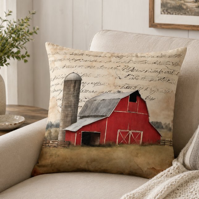 Rustige rode schuur kussen (Rustic Red Barn Pillow)