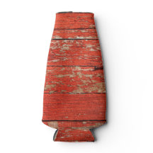 Rustige rode schuur met foto op flessenkoeler