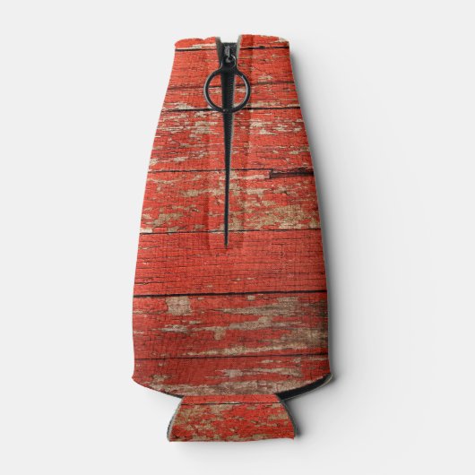 Rustige rode schuur met foto op flessenkoeler flesjeskoeler (Achterkant)