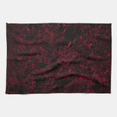 Rustige rode spons op zwarte of donkerrode achterg theedoek (Horizontaal)