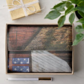 Rustige rode vete schuur met een haas in God.. Tissuepapier (Geschenk)