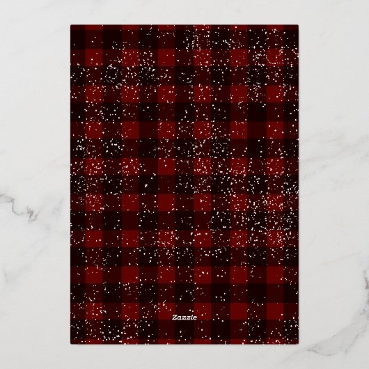 Rustige rode vlekvormig mistletoe sneeuw 3 foto's folie feestdagenkaart (Achterkant)