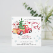 rustige rode vrachtwagen met kerstboom kaart (Staand voorkant)