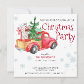 rustige rode vrachtwagen met kerstboom kaart (Voorkant)