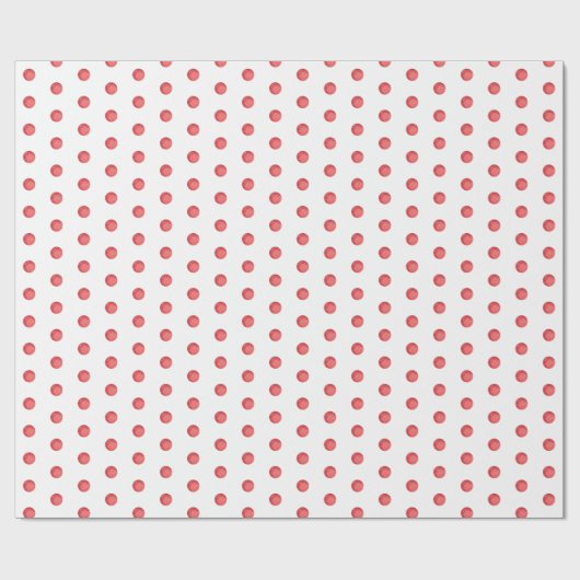 Rustige Rode Waterverf Polka Dot Kerstpatroon Cadeaupapier (Vlak)