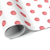 Rustige Rode Waterverf Polka Dot Kerstpatroon Cadeaupapier (Rol Hoek)