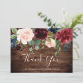 Rustige rode wijn met Bourgogne en bloedige bruilo Bedankkaart (Staand voorkant)