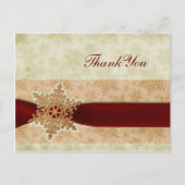 Rustige rode winterbruiloft Dank je Briefkaart (Voorkant)