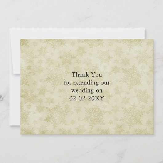 Rustige rode winterbruiloft Dank je Kaart (Achterkant)