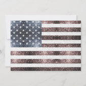 Rustige rode witte blauwe glitters VS-vlag 4 juli Kaart (Achterkant)