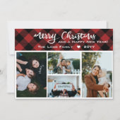 Rustige rode zwarte buffel kerstinklage feestdagenkaart (Voorkant)