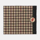 Rustige rode zwarte buffel met patroonmontakels fleece deken (Voorkant (Horizontaal))