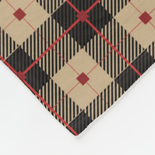 Rustige rode zwarte buffel met patroonmontakels fleece deken (Hoek)