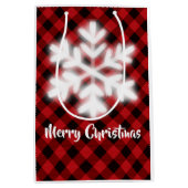 Rustige rode zwarte buffel - sneeuwvlok medium cadeauzakje (Voorkant)