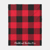 Rustige rode zwarte buffelmonogram Namen Fleece Deken (Voorkant)