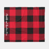 Rustige rode zwarte buffelmonogram Namen Fleece Deken (Voorkant (Horizontaal))