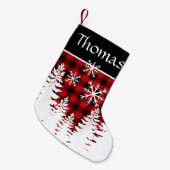 Rustige rode, zwarte buffelvloeistof kleine kerstsok (Voorkant (Hangend))