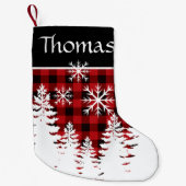 Rustige rode, zwarte buffelvloeistof kleine kerstsok (Voorkant)