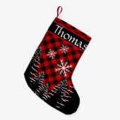 Rustige rode, zwarte buffelvloeistof kleine kerstsok (Voorkant (Hangend))