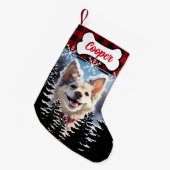 Rustige rode, zwarte buffelvloeistof kleine kerstsok (Voorkant (Hangend))