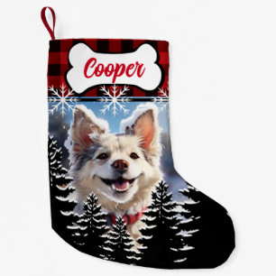 Rustige rode, zwarte buffelvloeistof kleine kerstsok