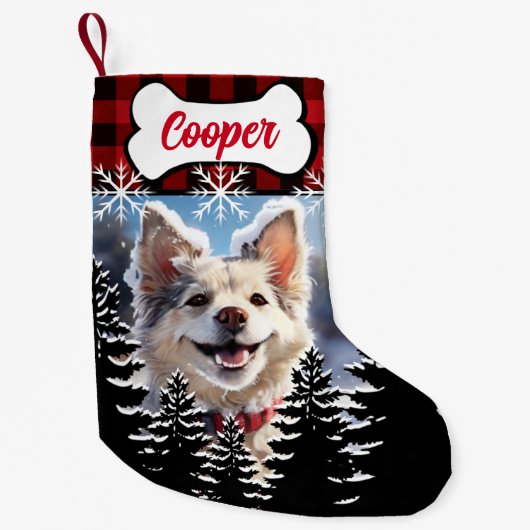 Rustige rode, zwarte buffelvloeistof kleine kerstsok (Voorkant)