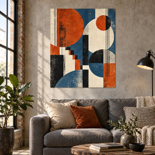 Rustige Roest Geometrie Kunstprint Poster