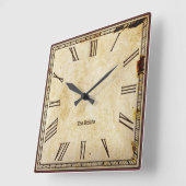 Rustige  Roman Numeral Aged SQ Clock Face Vierkante Klok (Hoek)